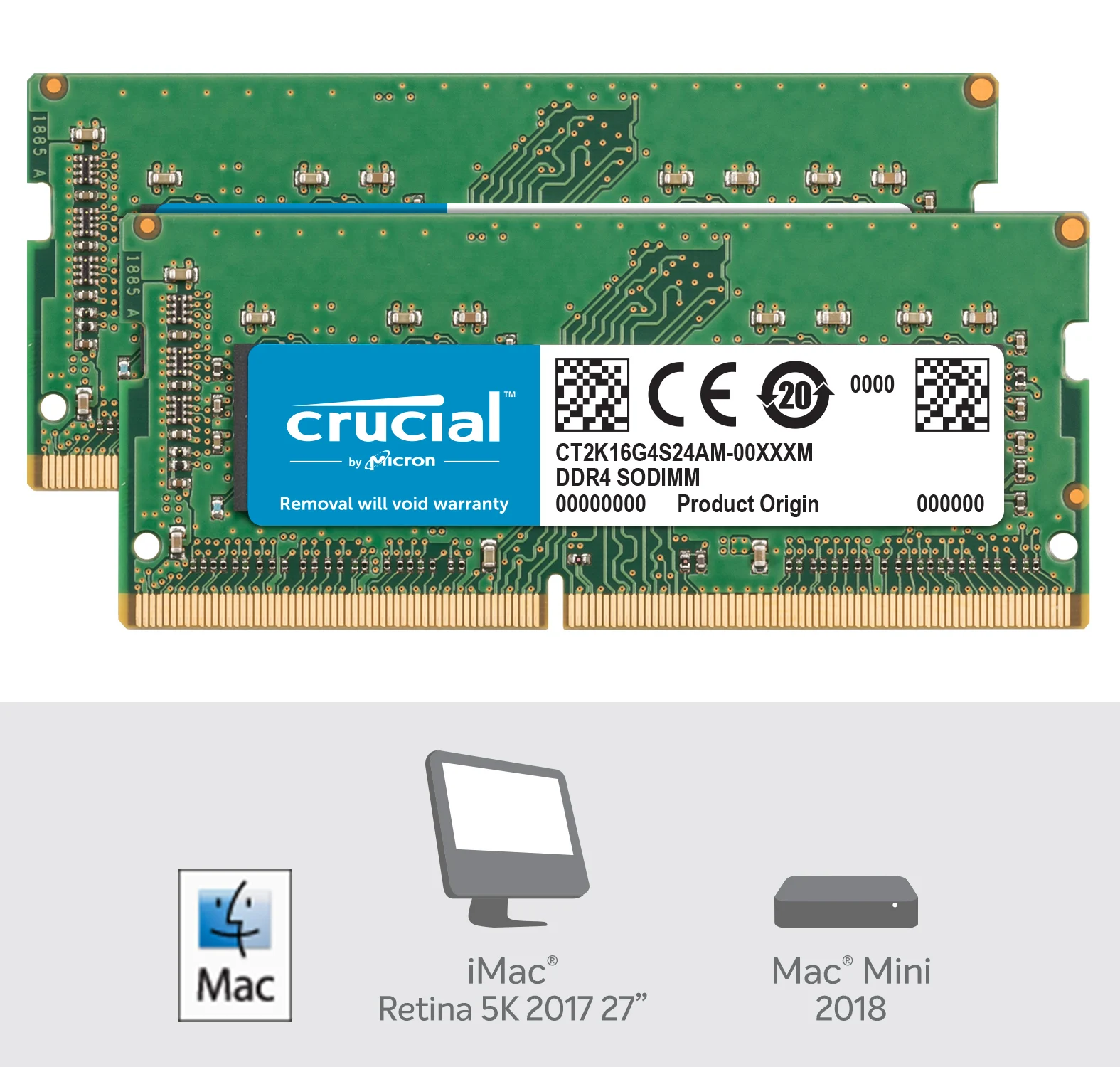 Crucial RAM DDR4 32GB Kit (2 x 16GB) DDR4-2400 SODIMM Memory for Mac  CT2K16G4S24AM - AliExpress
