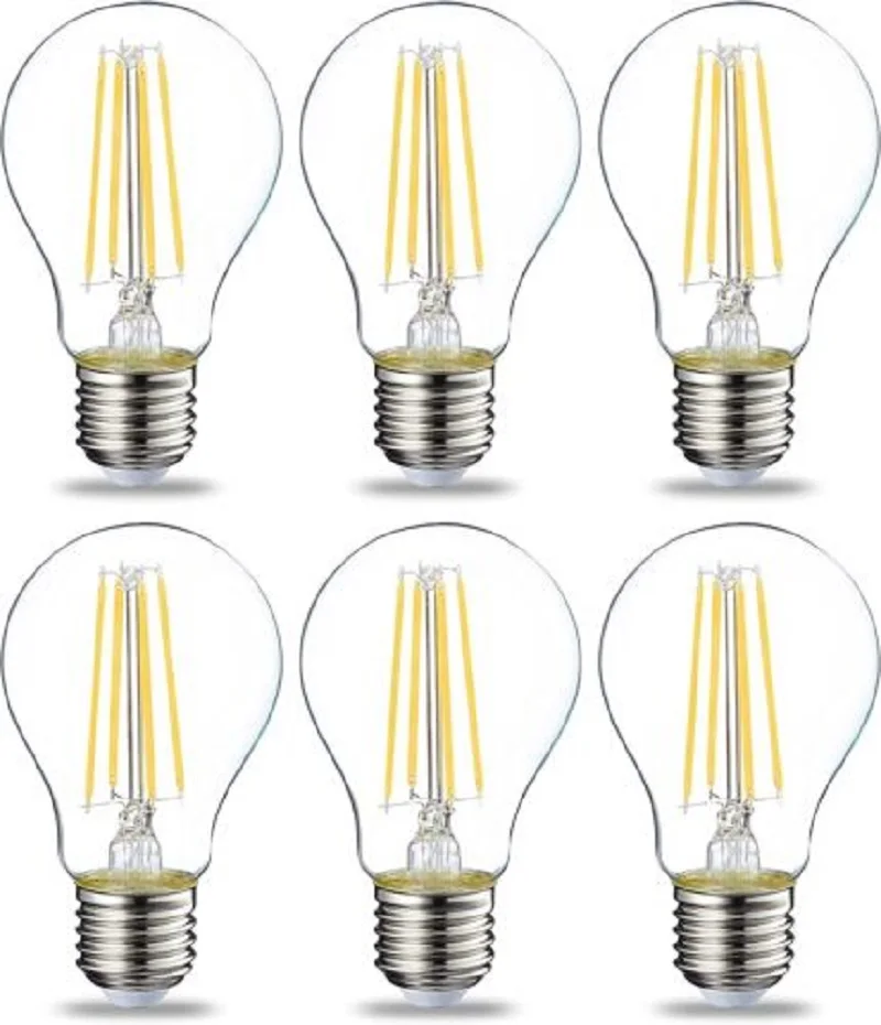 4pcs E27 Retro Edison LED Filament Bulb Lamp A60 Warm White 2700K AC220V LED Candle Bulb Glass Bulb Vintage Light 360 Degree