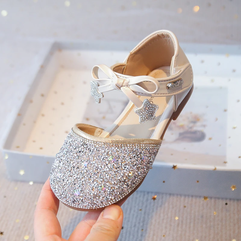 Girls Leather Mary Janes Shoes with Bow Knot