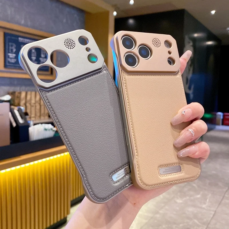 Luxury Leather Aromatherapy Borderless Phone Case with Magnetic Cover
