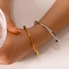 eManco Teardrop Twisted Cuff Bangles Bracelets for Women Adjustable 14K Gold Plated Chunky Open Cuff Bracelet Minimalist Party 4