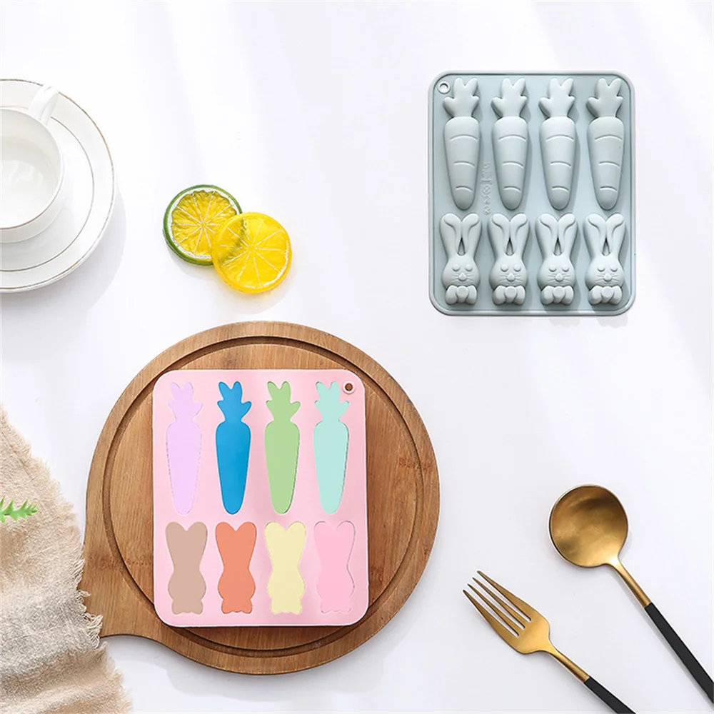 Easter Carrot Rabbit Candle Silicone Mould Animal Vertical Eared Bunny Resin Making Chocolate Mold Painting Plaster Baking Tools silicone mold silicone candle mold aromatherapy candle mold silicone candle molds candle mold