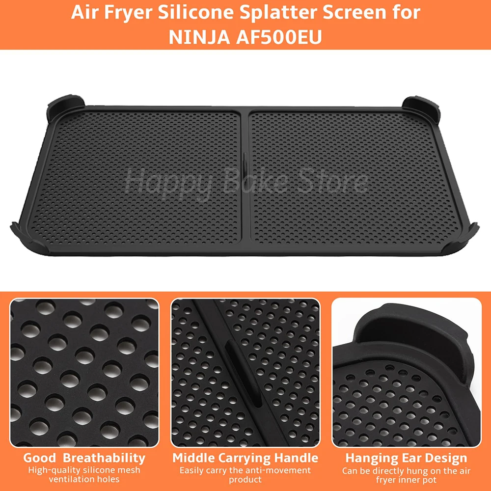 1PC Air Fryer Splash Guard For Air Fryer Ninja Foodi 10.4L AF500EU Reusable Silicone Accessories Baking Mould air fryer accessories