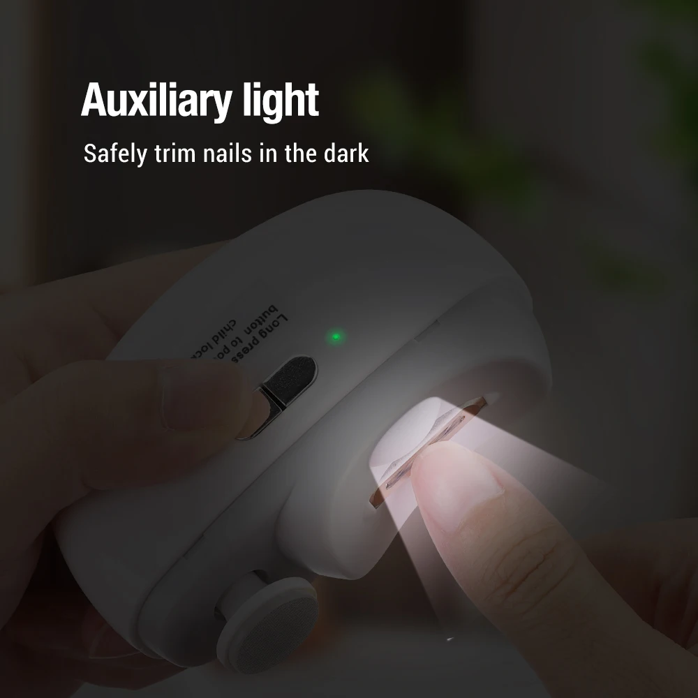 2 In 1 Electric Nail Trimmer Anti Splash Design Baby Adult Finger Toe Nail Clipper Manicure Pedicure Tools For Thick Nails 6