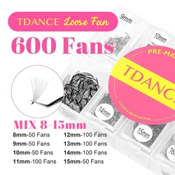 TDANCE Volume Loose Fans Eyelash Extensions - Mixed Lengths with Sharp Pointy Stem - 0.03mm (16D)