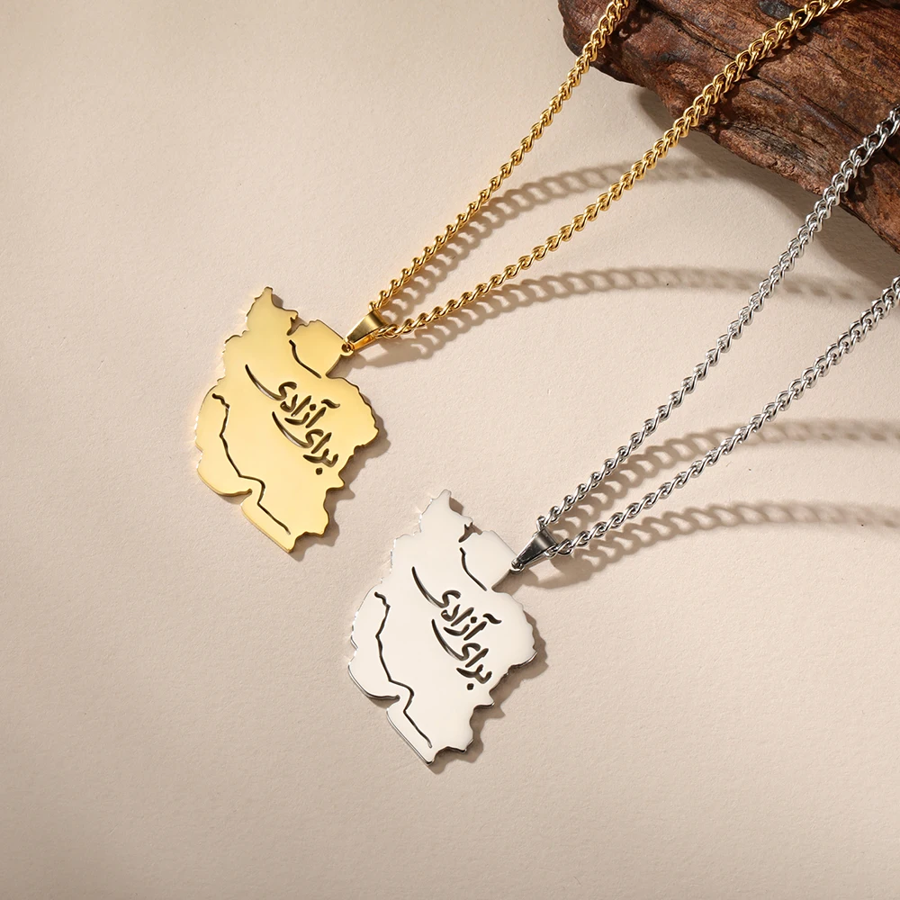 Dawapara Iran Karte und Frieden Taube Olivenzweig Halskette Persische Kalligraphie Anhänger Edelstahl Schmuck – Detail 23
