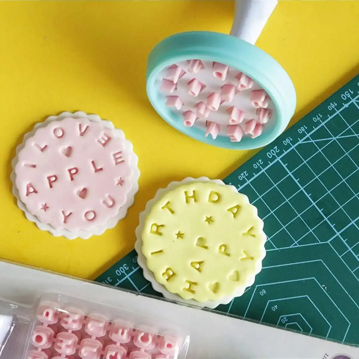 1set- Alphanumeric Cookie mold Fondant printing mold cookie press