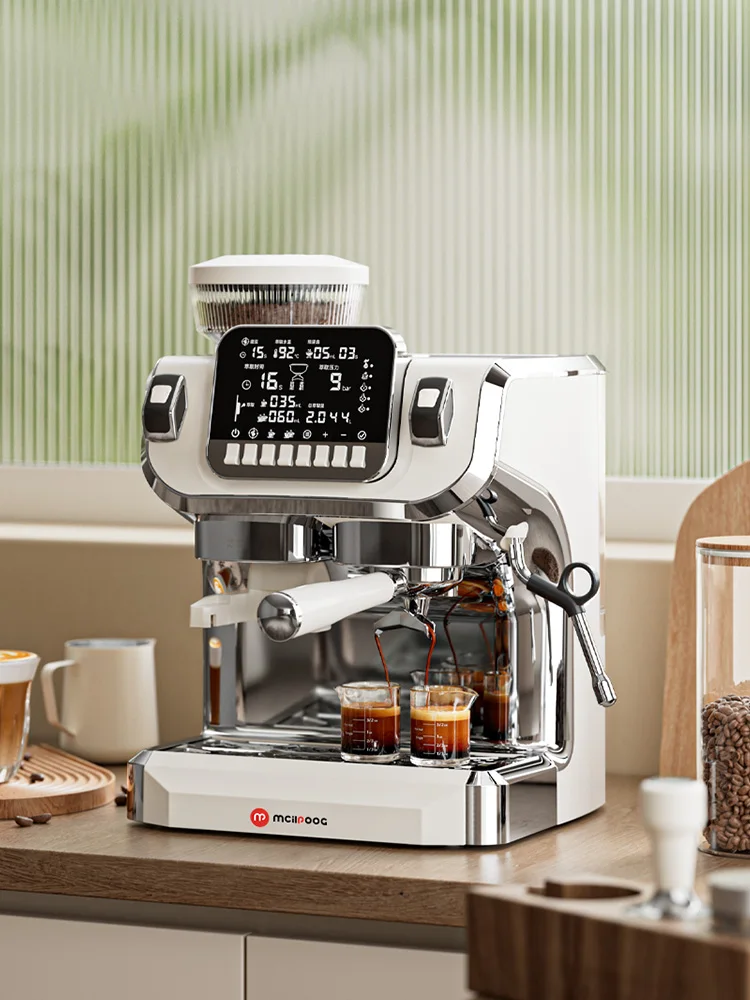 Semi-Automatic Coffee Machine with Grinder & Steam...