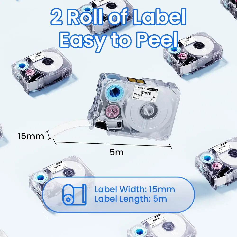 Phomemo A30 P15 라벨 메이커용 긴 자체 접착 라벨 테이프 표준 열전사 인쇄 레이저 스티커 1롤 신뢰할 수 있음