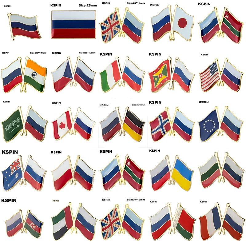 

10pcs a lot Russia Flag Laple Pin Badge Brooch