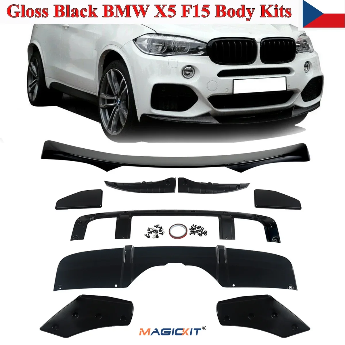 

MagicKit для BMW X5 F15 2013-2018 м модели спортивные MP стиль глянцевый черный Передний + задний полный корпус Aero комплект автомобильные аксессуары