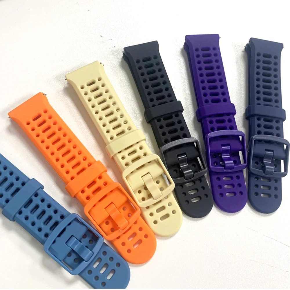 Sports Silicone Strap, Breathable Replacement Wrist Band, 20mm/22mm