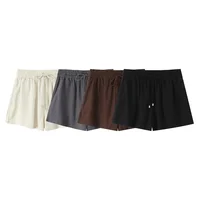 Women's Flat Corner Underwear Style Casual Shorts Solid Color Pocket Decoration Spring/Summer New Product Women's Wear