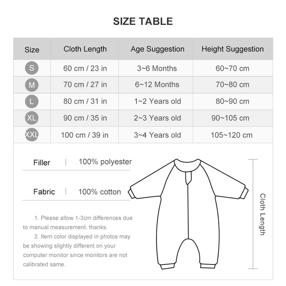 Baby Sleeping Bag Dinosaur Sleep Sack 2.5Tog Winter Warm Kids Play Suits In Room Sleepwear Sleeping Bag For Children 1-4Years