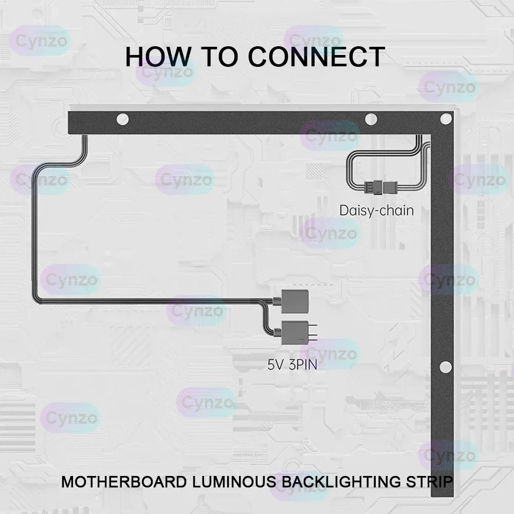 Tira Decorativa do Backplane da Iluminação do Desktop Matx Iluminado Argb Atx Mainboard Backlight do i o Aura Sync Mod do pc - Imagem 2