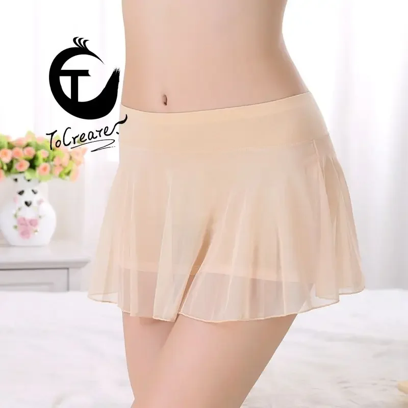 Safety Shorts High Waist Shorts High Waist Panties Seamless Panties High Waist Underwear Women Shorts Underwear Women's Panties Safety Bottoming Divided Skirt Pants Dual-Use Full Mesh Design Seamless Ice Pants