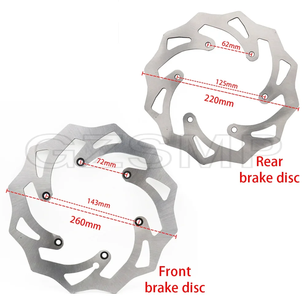 Front Rear Brake Disc Rotor Set Fit for 125 150 250 350 450 SX/ XC 1998- 125 150 250 350 450 530 EXC/XC-W 1998- motorcycle brake discs
