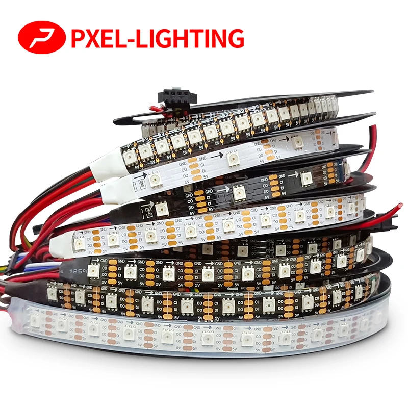 

SK9822 RGB Led Strip Light Similar APA102 1m 5m 30 60 144 LED DATA and CLOCK Separately Individually Addressable IP30 65 67 DC5V