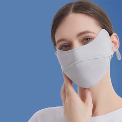 Enhanced UV Protection Ice Silk Summer Mask with Eye and Sunshade Coverage (Gray)
