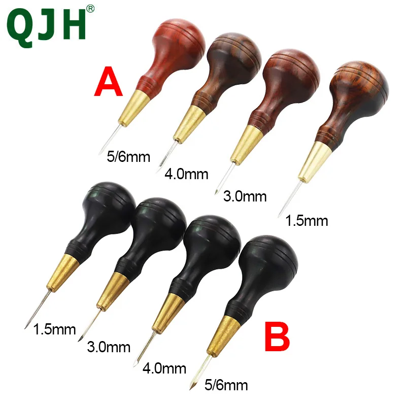 QJHHandmadeLeatherCraftoolGoodsDIYSandalwoodDiamondAwlPro