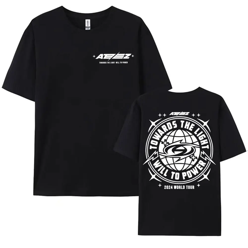 2025 Ateez World Tour Towards The Light: Will To Power T Shirt Men Women Korean Fashion High Quality Casual 100% Cotton T-shirts 5