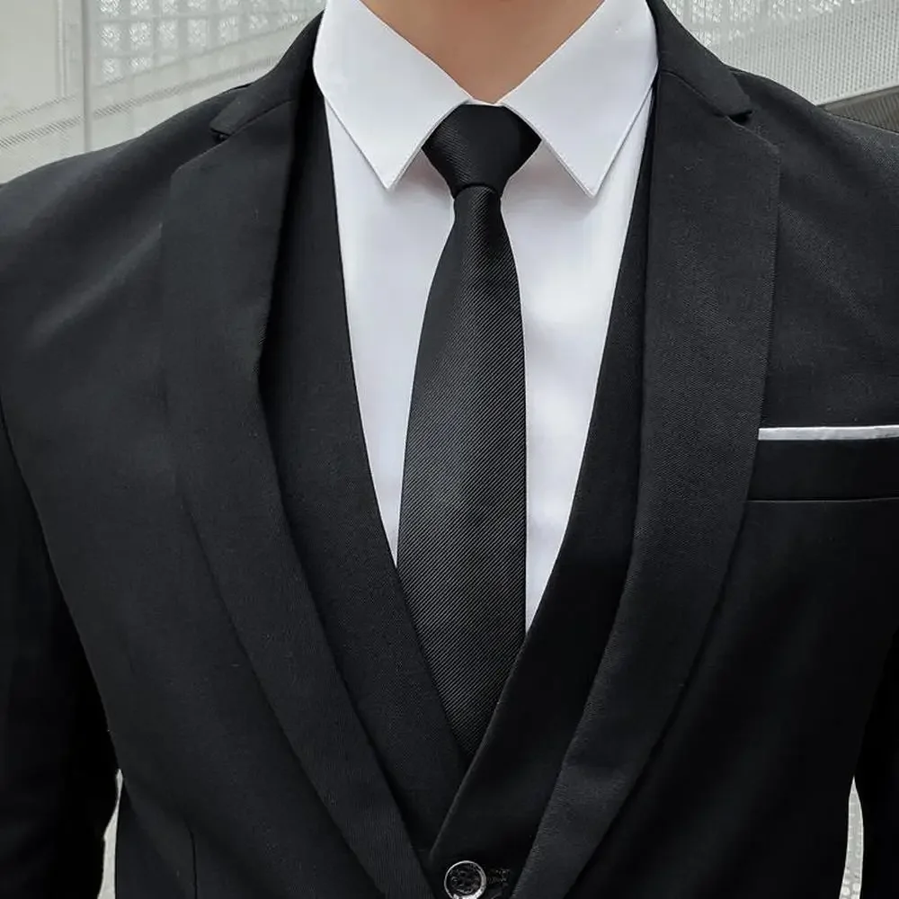 Business Men's Groomsmen Blazers Trousers Groom Wedding Dress Banquet Solid Color Slim Fit Suit Jacket Coat Vest Pants Set mens suit 3 Pcs