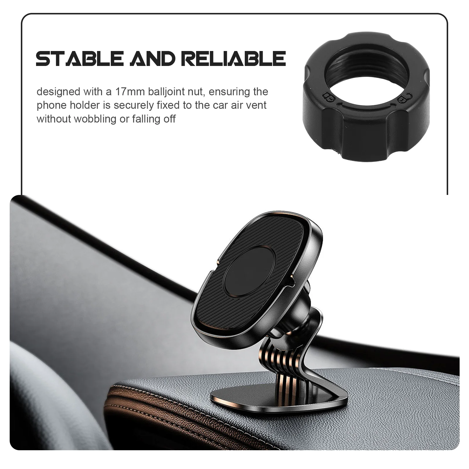 Ten Pcs Phone Mount Car Ball Joint Adapter Nut Screw On Bracket Holder Accessory Anti Slip Mat Fixing Rings Car Part Vehicle