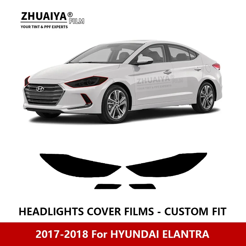 

For HYUNDAI El ANTRA 2017-2018 Car Exterior Headlight Anti-scratch PPF precut Protective film Repair film stickers Accessories