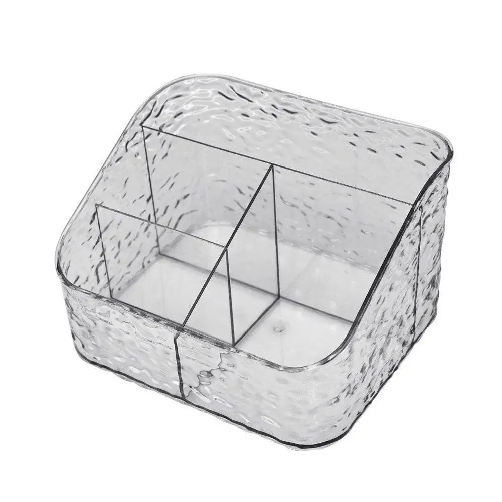 Elegant Acrylic Water Ripple Makeup Organizer - Large Vanity Storage Box for Cosmetics and Skincare Essentials, Clear Display