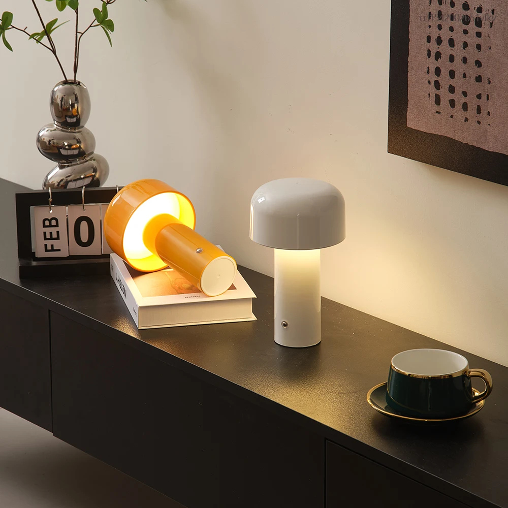 Table Lamp Rechargeable table lamp Italian design mushroom lamp Portable bedroom study bedside decorative