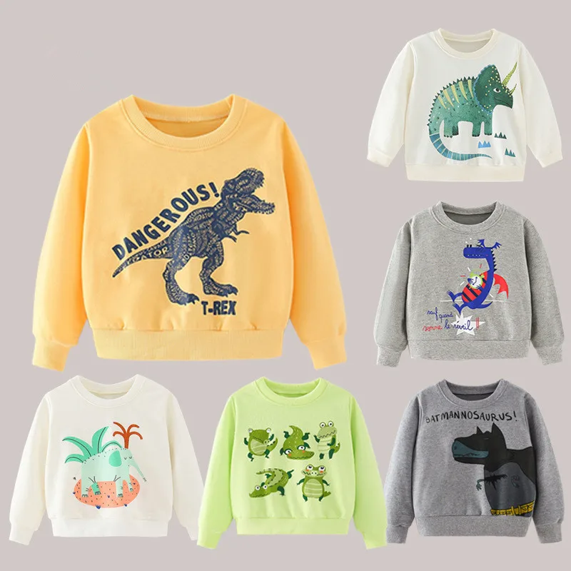 2022 Baby Boys Dinosaur Hoodies Long Sleeve Cotton Spring Autumn Kids