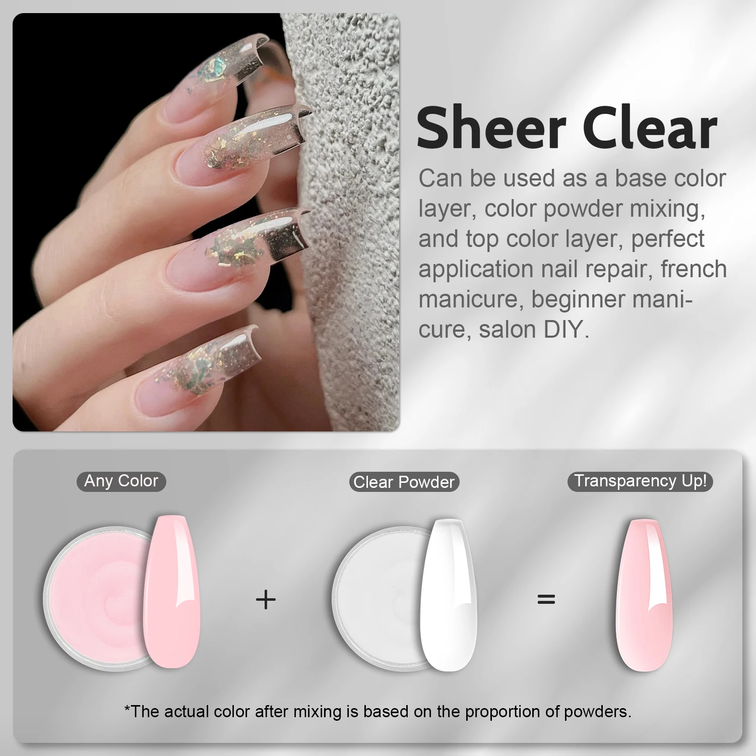 4.23oz/120g Clear Color Acrylic Powder & Dip powder 2 in 1 Use for Nail Extension Carving Salon Nail Art Manicure 4