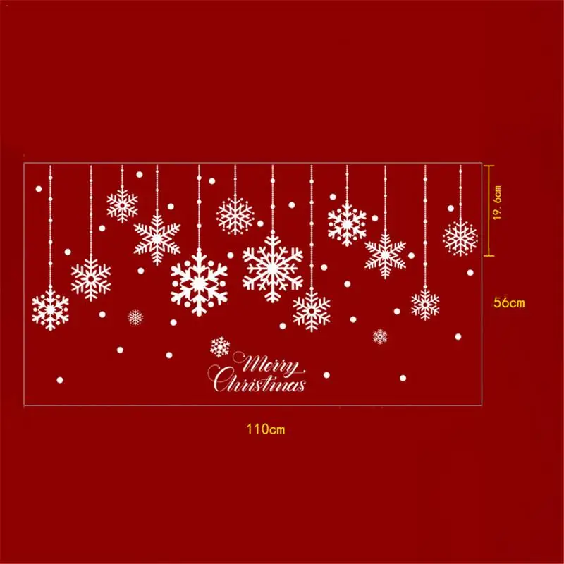 Christmas Wall Window Sticker Decoration Self Adhesive Hanging Snow Snowman Ball Tree Santa Stickers Glass Xmas Decor