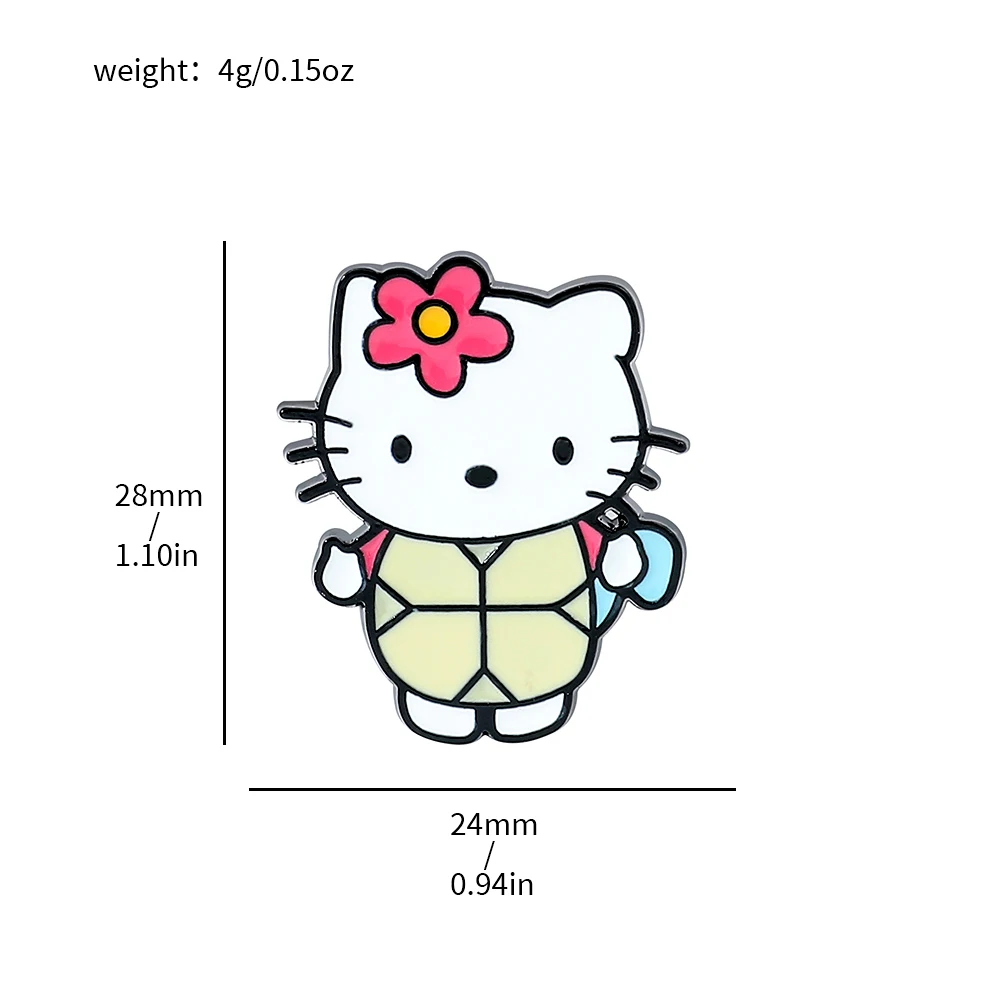 カワイイハローキティブローチ、マイメロディー、ポンポンプリン、アニメ漫画、創造性、金属バッジ、服、バッグ、装飾アクセサリー