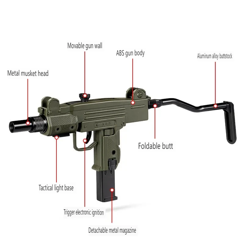 Mini UZI Submachine Toy Gun Pistol with LIGHTER  Case ABS Metal Jet Torch Flame 5