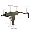 Mini UZI Submachine Toy Gun Pistol with LIGHTER  Case ABS Metal Jet Torch Flame 5