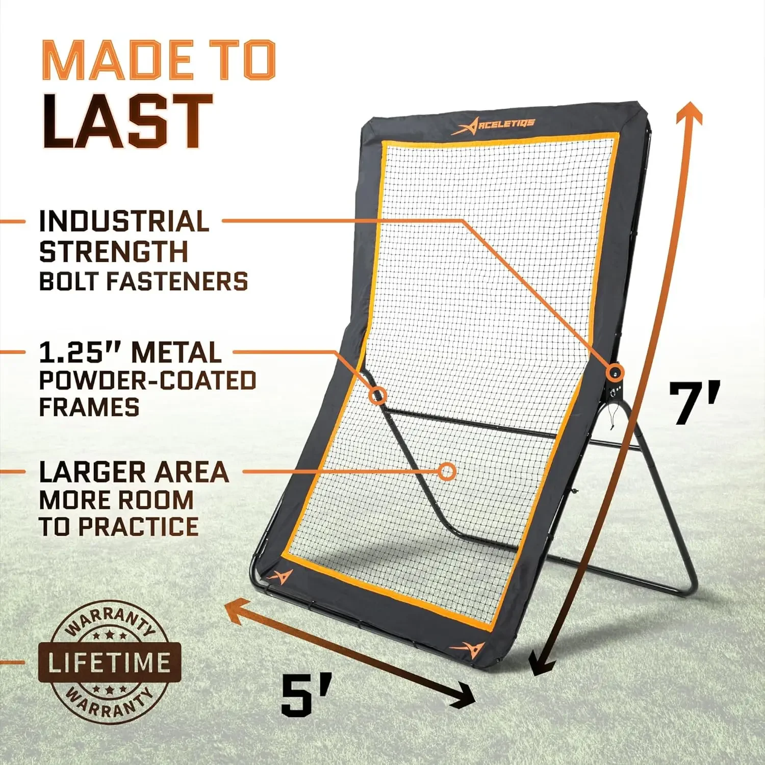 Lacrosse Rebounder for Backyard 5x7 Feet Baseball Rebounder Volleyball-Lacrosse Ball Pitchback, Throwback,