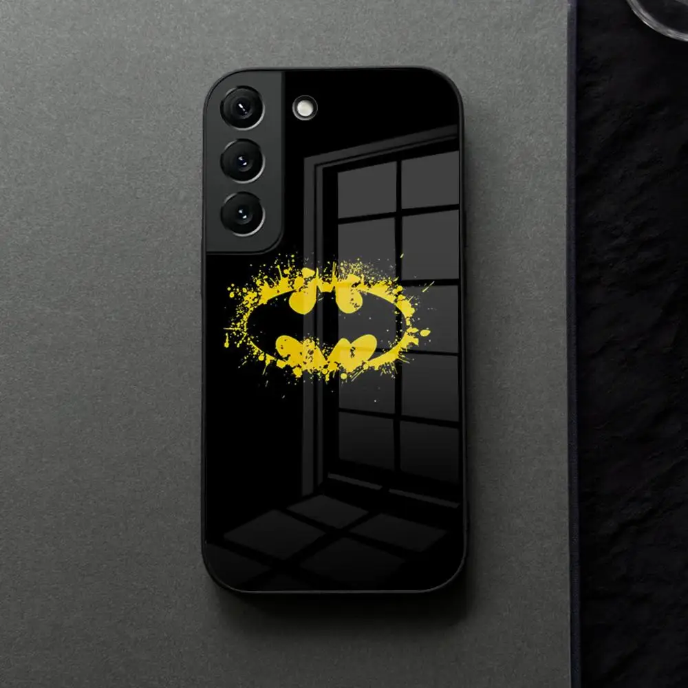 Elegant Batman Logo Glass Phone Case - Premium Protective Cover