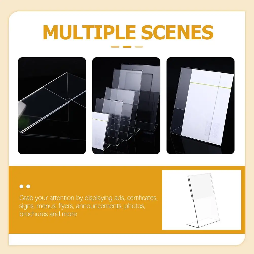 12Pcs Acrylic Sign Holder Clear Wedding Table Number Frames Menu Holders Stand