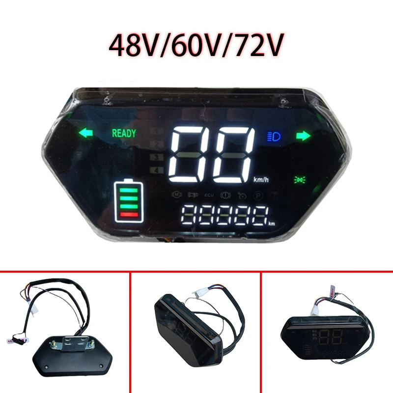 High Quality Electric Vehicle Instrument Modified Led Display 48v60v72v Mileage Speedometer Support One Line q700 speedometer 5 5 odometer mileage hud head up display digital speed alarm mph kmh display projector auto electronics