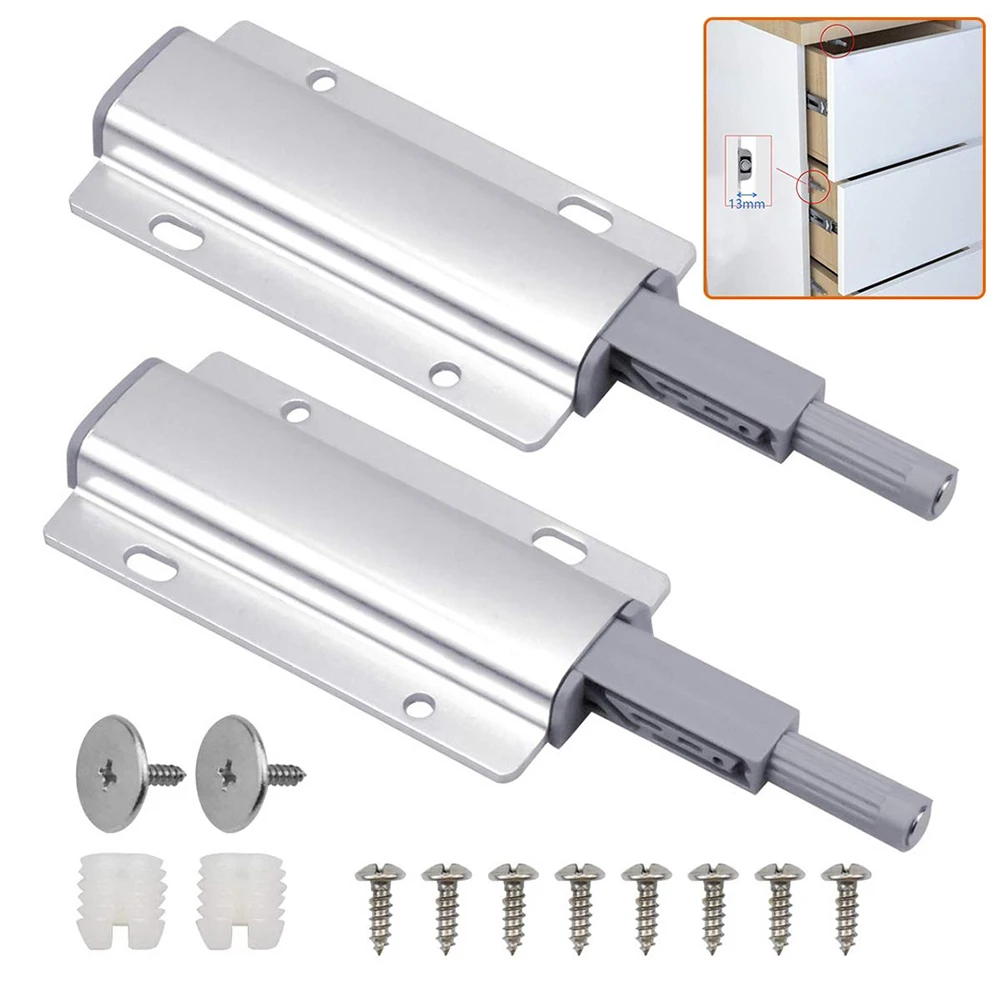 Cabinet Door Buffer 2pcs Push To Open System For Cabinet Door Cupboard Catch Home Kitchen Furniture Hardware