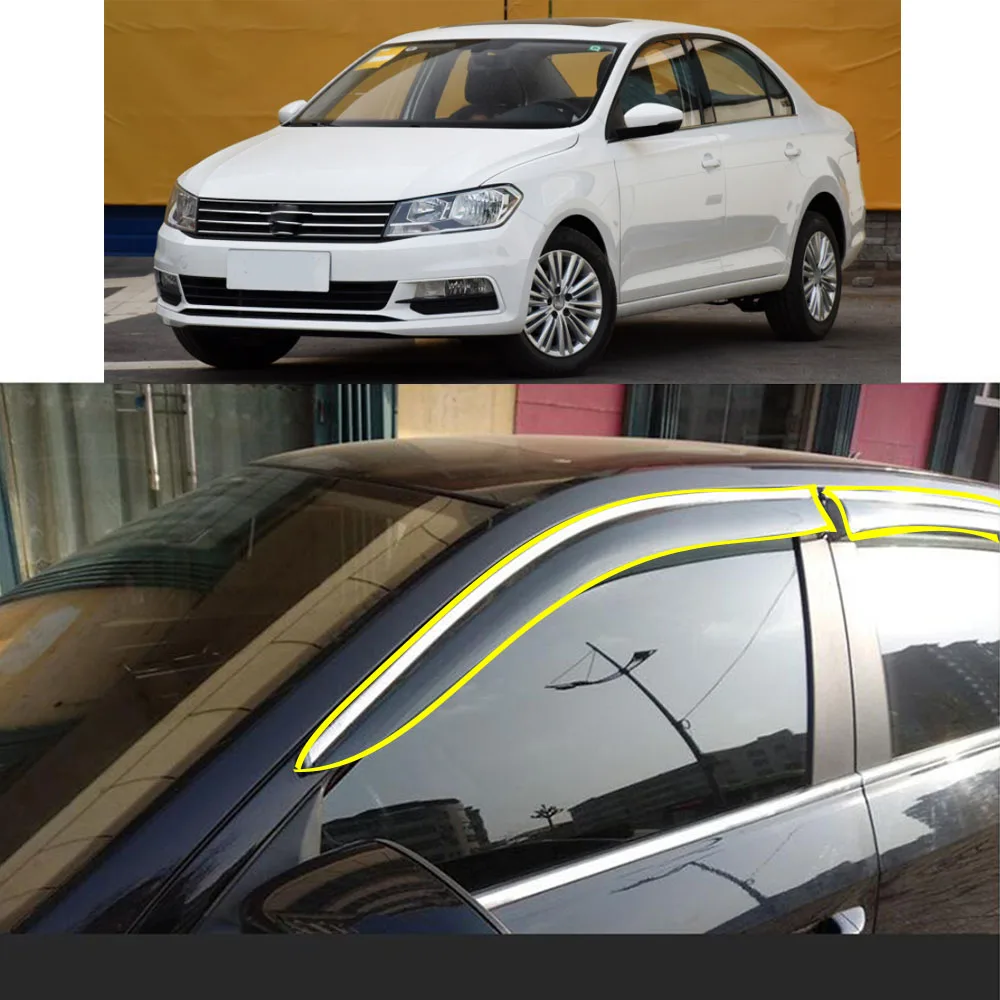 

Car Sticker Plastic Window Glass Wind Visor Rain/Sun Guard Vent For VW Volkswagen Santana/Jetta 2013 2014 2015 2016 2017-2020