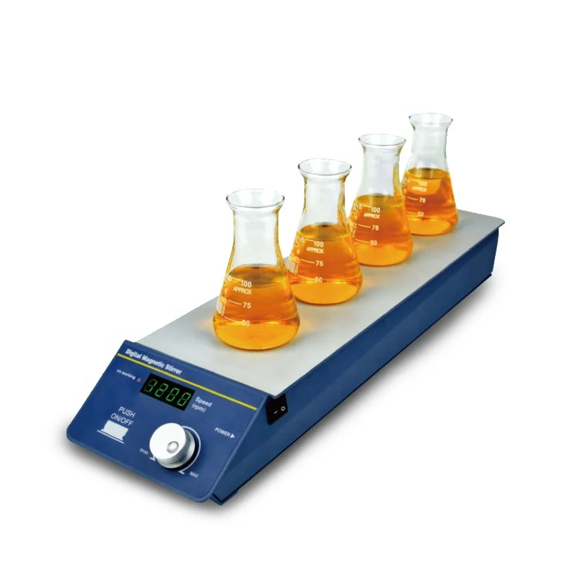 

SP-100 Laboratory Stainless Steel High Efficiency Multi-position Magnetic Stirrer 4 Positions * 400ml Without Heating