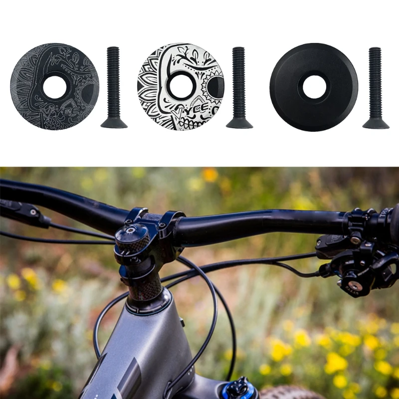 G92F Aluminum Alloy Top Stem Cover with Screw Bike Top Tube Cap Front Fork Stem Cover MTB Bikes Supplies