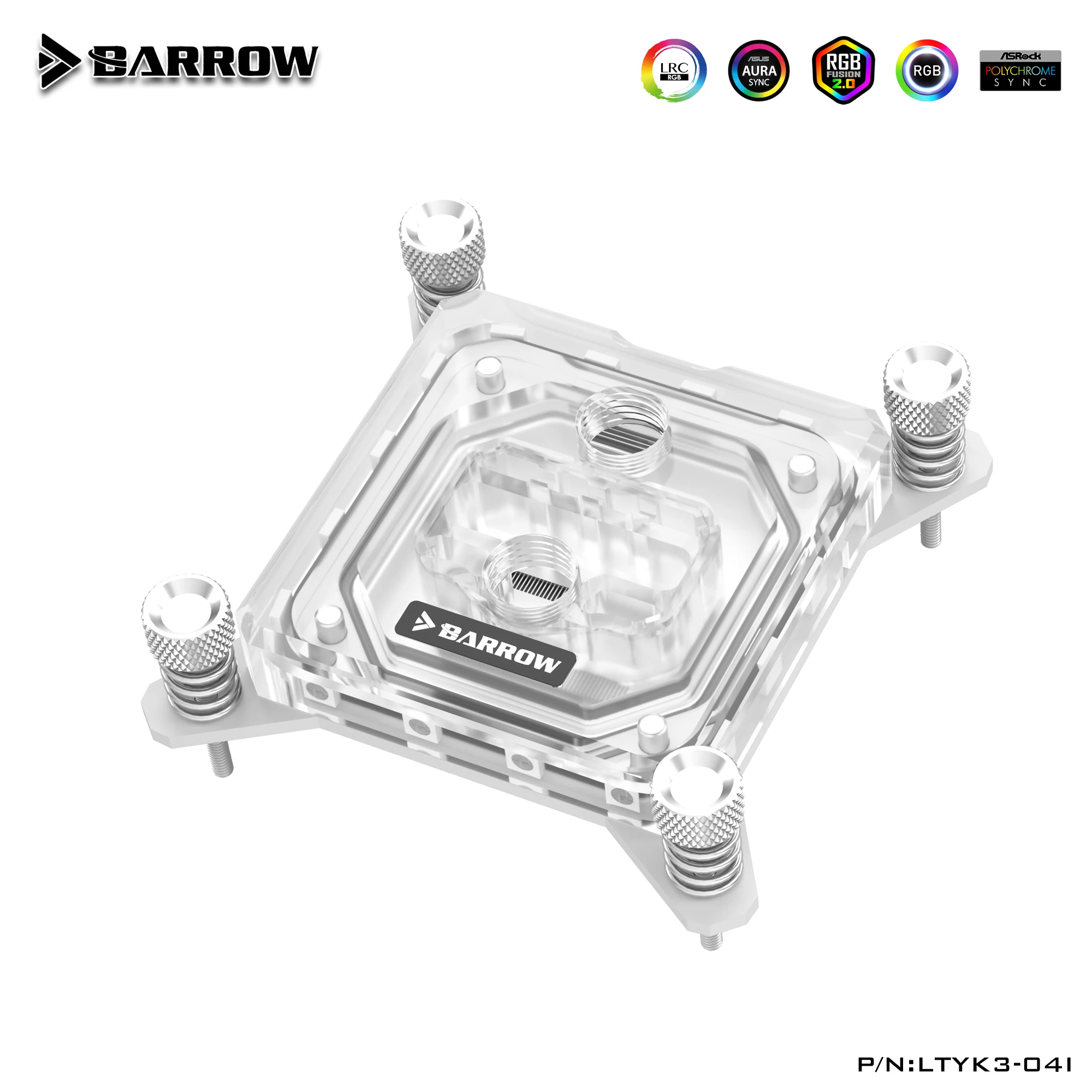 Barrow Aurora 5v Acrílico Cpu Water Block Compatível para Lga 1700120020112066115x Preto Branco Ltyk304i - Imagem 2