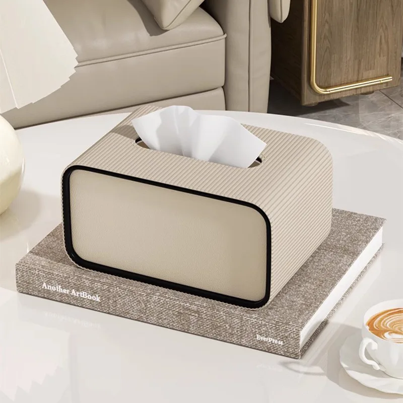 Leather tissue box, simple high-grade tissue box, light luxury tissue box suitable for living room, bathroom, office, hotel 6