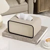 Leather tissue box, simple high-grade tissue box, light luxury tissue box suitable for living room, bathroom, office, hotel 6