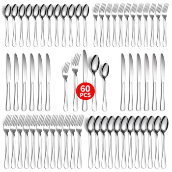 60-Piece Stainless Steel Flatware 1