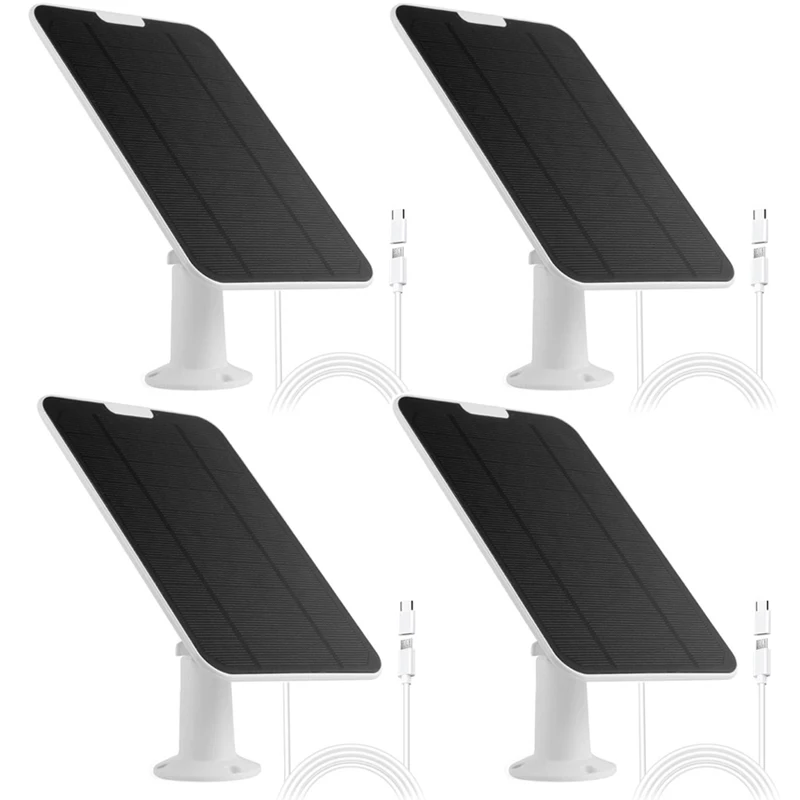 Confezione Da 4 Pannelli Solari Ricarica Non Stop Per Telecamera Di Sicurezza Ricaricabile Eufycam 2 2C Pro E E20 E40 Reolink Argus Eco 2E 3 Pro Pt.