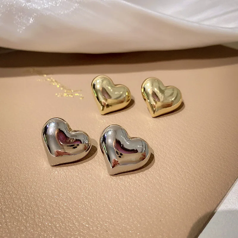Stud Earrings Minimalist Metal Small Bean Shape Heart Shaped Water Drop Shaped For Women